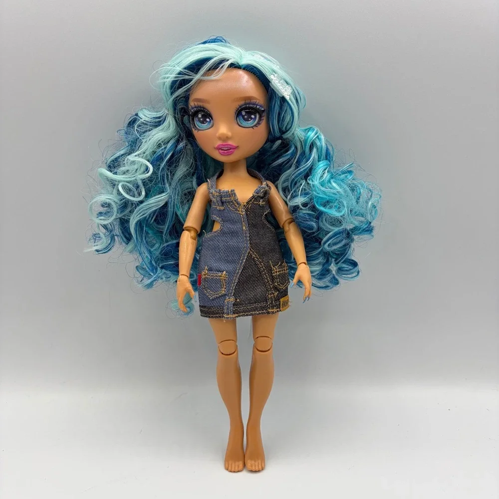 Rainbow High Skyler Bradshaw Blue Hair Doll Denim Dress Series 1 11 inch